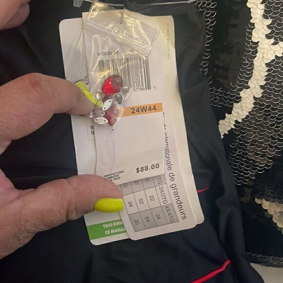 Womens plus size 2xl/3xl tankini swimsuit /bathing suit 3 piece black nwt/nwot - Picture 5 of 8